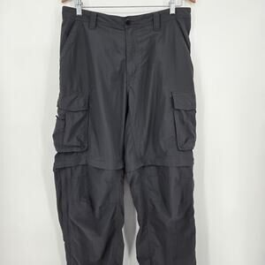 REI Men’s Convertible Hiking Pants Gray Zip Off Legs Cargo Outdoor Size L 34L